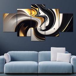 Marble-Lux Collection: Vibrant White & Gold Marble 04 - NicheCanvas