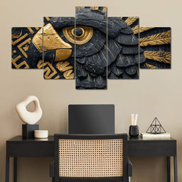Golden Aztec Eagle Majesty - NicheCanvas