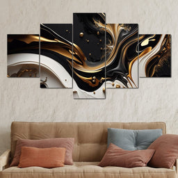 Marble-Lux Collection: Vibrant White & Gold Marble 03 - NicheCanvas