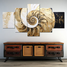Golden Nautilus Reverie - Tanni Cylon - NicheCanvas