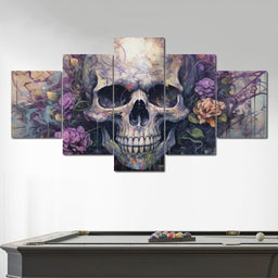 Skull & Flowers - Raven Blackwood - NicheCanvas
