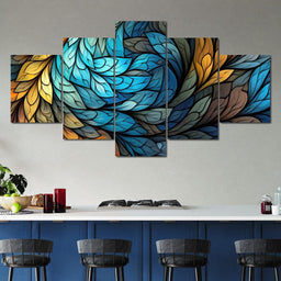 Mosaic Leafy Luminescence - NicheCanvas