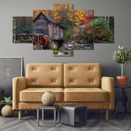 Autumn at the Grist Mill - NicheCanvas