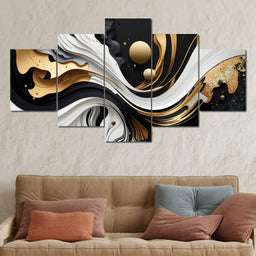 Marble-Lux Collection: Vibrant White & Gold Marble 08 - NicheCanvas