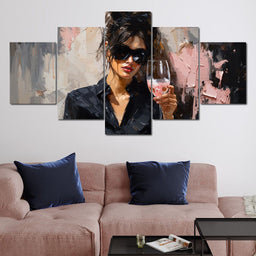 Effervescence in Ebony and Pink - NicheCanvas