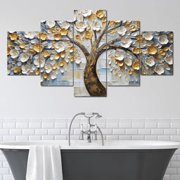 Ivory Golden Petal Melodies - NicheCanvas