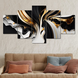 Marble-Lux Collection: Vibrant White & Gold Marble 09 - NicheCanvas