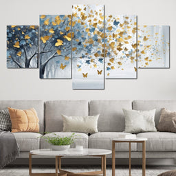 A Touch of Blue in a Golden Grove - NicheCanvas