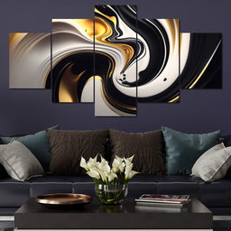 Marble-Lux Collection: Vibrant White & Gold Marble 04 - NicheCanvas