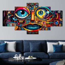 Vibrant Doodle Cyberpunk - NicheCanvas