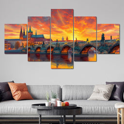Sunset Over Prague - NicheCanvas