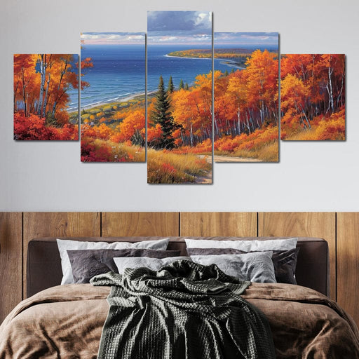 Autumn Embrace by the Shore Canvas Print