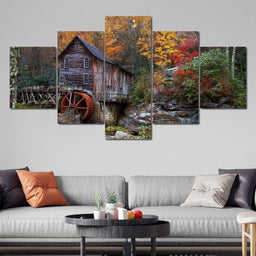 Autumn at the Grist Mill - NicheCanvas