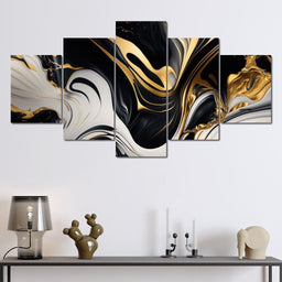 Marble-Lux Collection: Vibrant White & Gold Marble 07 - NicheCanvas