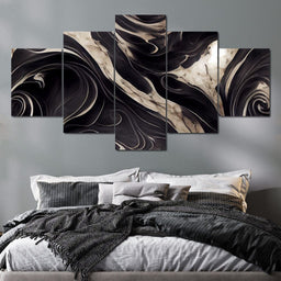 Luxury Abstract Marble in Black & White - NicheCanvas