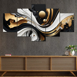 Marble-Lux Collection: Vibrant White & Gold Marble 08 - NicheCanvas