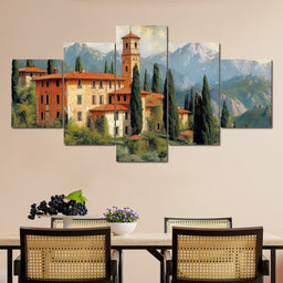 Tuscan Serenity Amidst Peaks - NicheCanvas