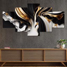 Marble-Lux Collection: Vibrant White & Gold Marble 09 - NicheCanvas