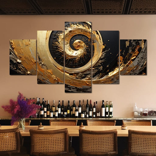 Abyssal Gold Vortex - Tanni Cylon Canvas Print