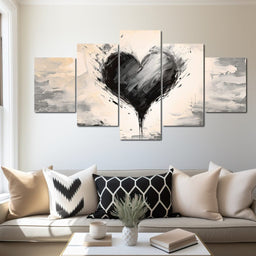 Ebony Heart Amidst the Gale - NicheCanvas