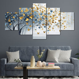 A Touch of Blue in a Golden Grove - NicheCanvas