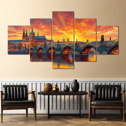 Sunset Over Prague - NicheCanvas
