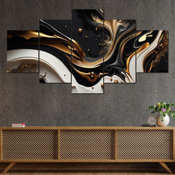 Marble-Lux Collection: Vibrant White & Gold Marble 03 - NicheCanvas