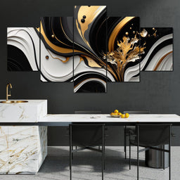 Marble-Lux Collection: Vibrant White & Gold Marble 10 - NicheCanvas