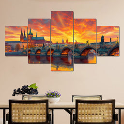 Sunset Over Prague - NicheCanvas