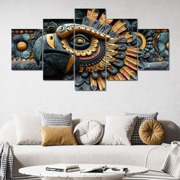 Aztec Serpent in Twilight - NicheCanvas
