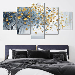 A Touch of Blue in a Golden Grove - NicheCanvas