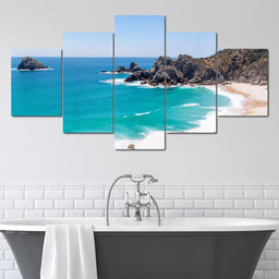 Turquoise Serenity Shores - NicheCanvas