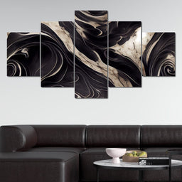 Luxury Abstract Marble in Black & White - NicheCanvas