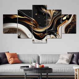 Marble-Lux Collection: Vibrant White & Gold Marble 03 - NicheCanvas