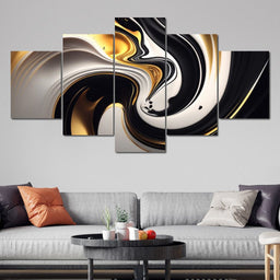 Marble-Lux Collection: Vibrant White & Gold Marble 04 - NicheCanvas