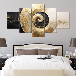 Golden Nautilus Swirl - Tanni Cylon - NicheCanvas