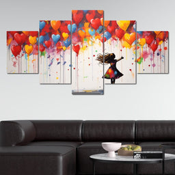 Graffiti Dreams of Balloon Hearts - NicheCanvas
