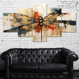 Golden Royal Geometric Harmony Dragonfly - Wildrose Creations - NicheCanvas