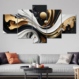 Marble-Lux Collection: Vibrant White & Gold Marble 08 - NicheCanvas