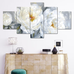 Golden Flecks on Petal Drifts - NicheCanvas