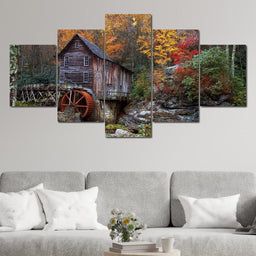 Autumn at the Grist Mill - NicheCanvas