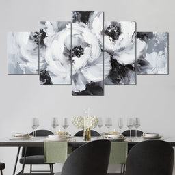 Monochrome Floral Symphony - NicheCanvas