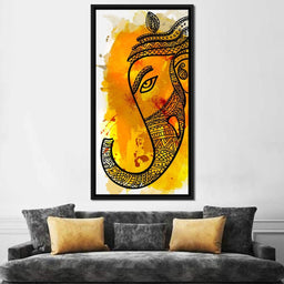 Lord Ganesha in Yellow - NicheCanvas