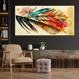 Feathers in Watercolor - NicheCanvas