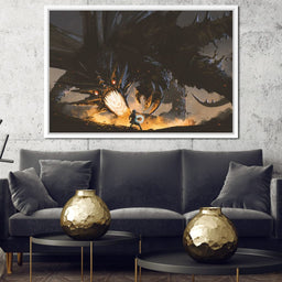 Dark Dragon Clash - NicheCanvas