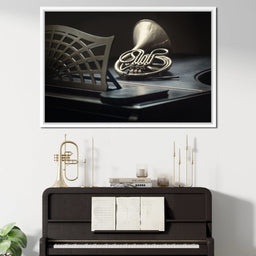 French Horn on the Grand Piano - NicheCanvas
