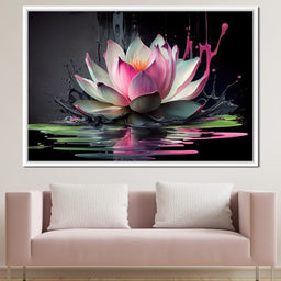 Watercolor Lotus Flower - NicheCanvas