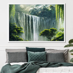 Waterfall in the Jungle - NicheCanvas