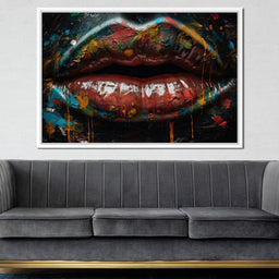 Sensual Womens Lips Graffiti - NicheCanvas