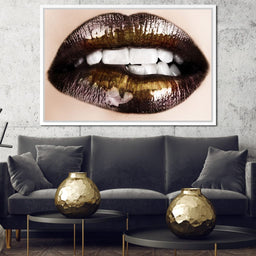 Black & Gold Lips - NicheCanvas